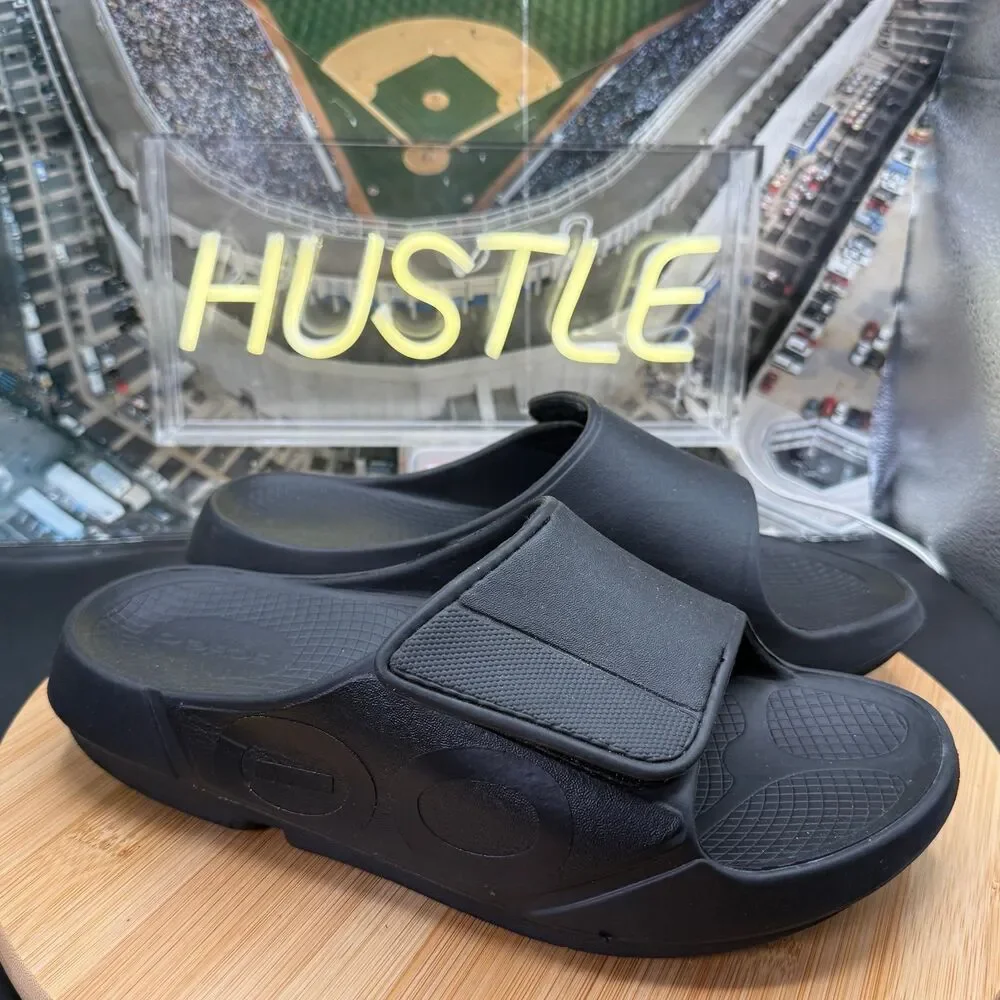 OOFOS OOahh UNISEX SPORT FLEX SLIDE BLACK Men’s 8/ Women’s 10